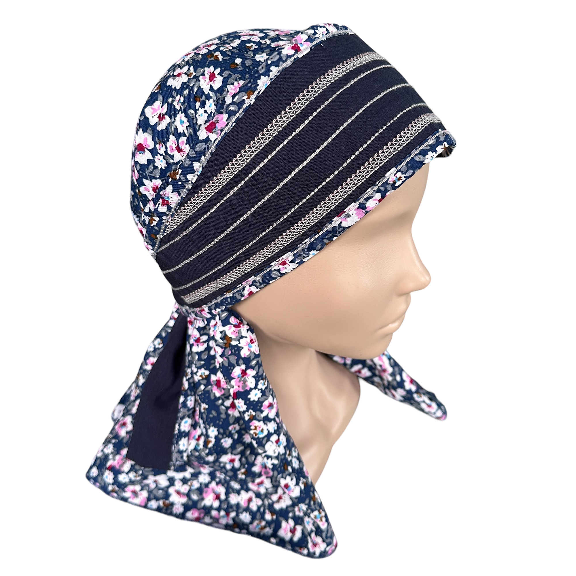 ГУ0013 Повойник (сорока) в русском стиле (тёмно-синий)