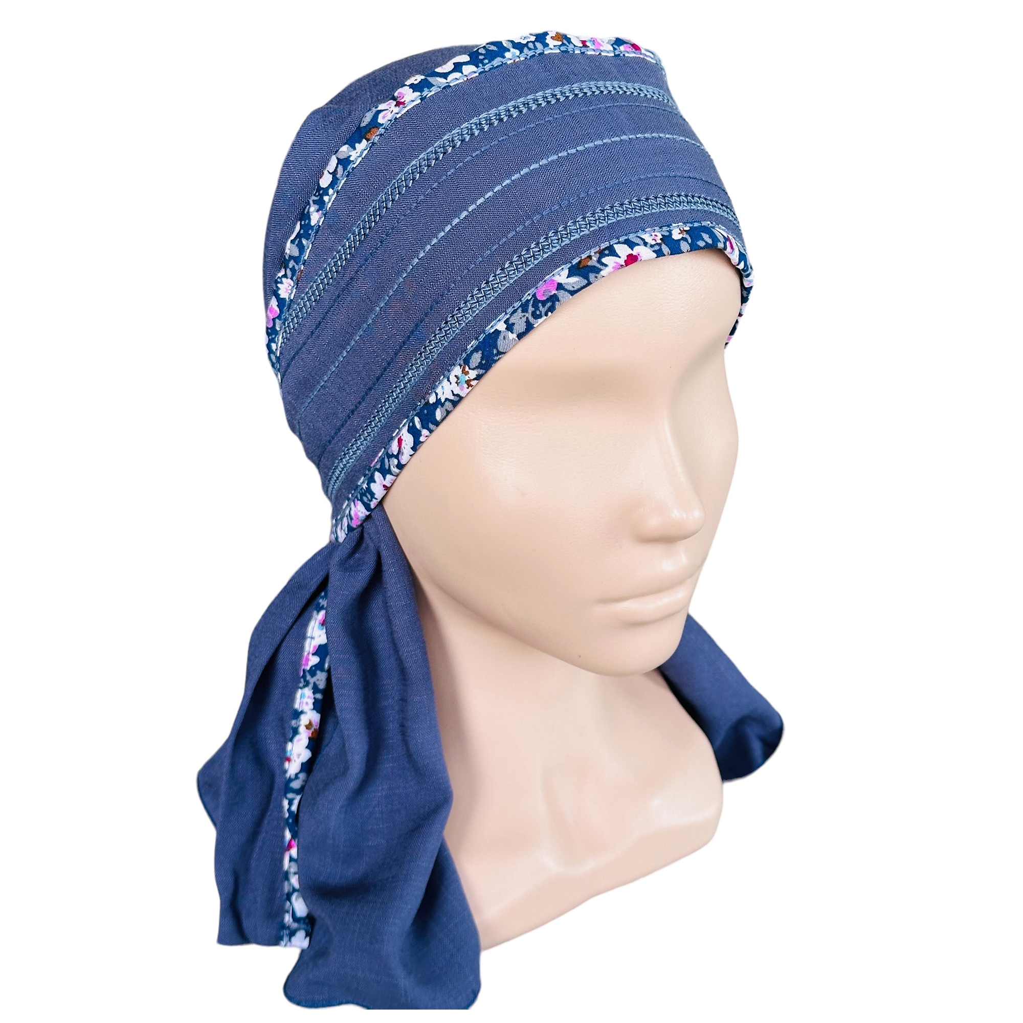 ГУ0056 Повойник (сорока) в русском стиле (тёмно-синий)