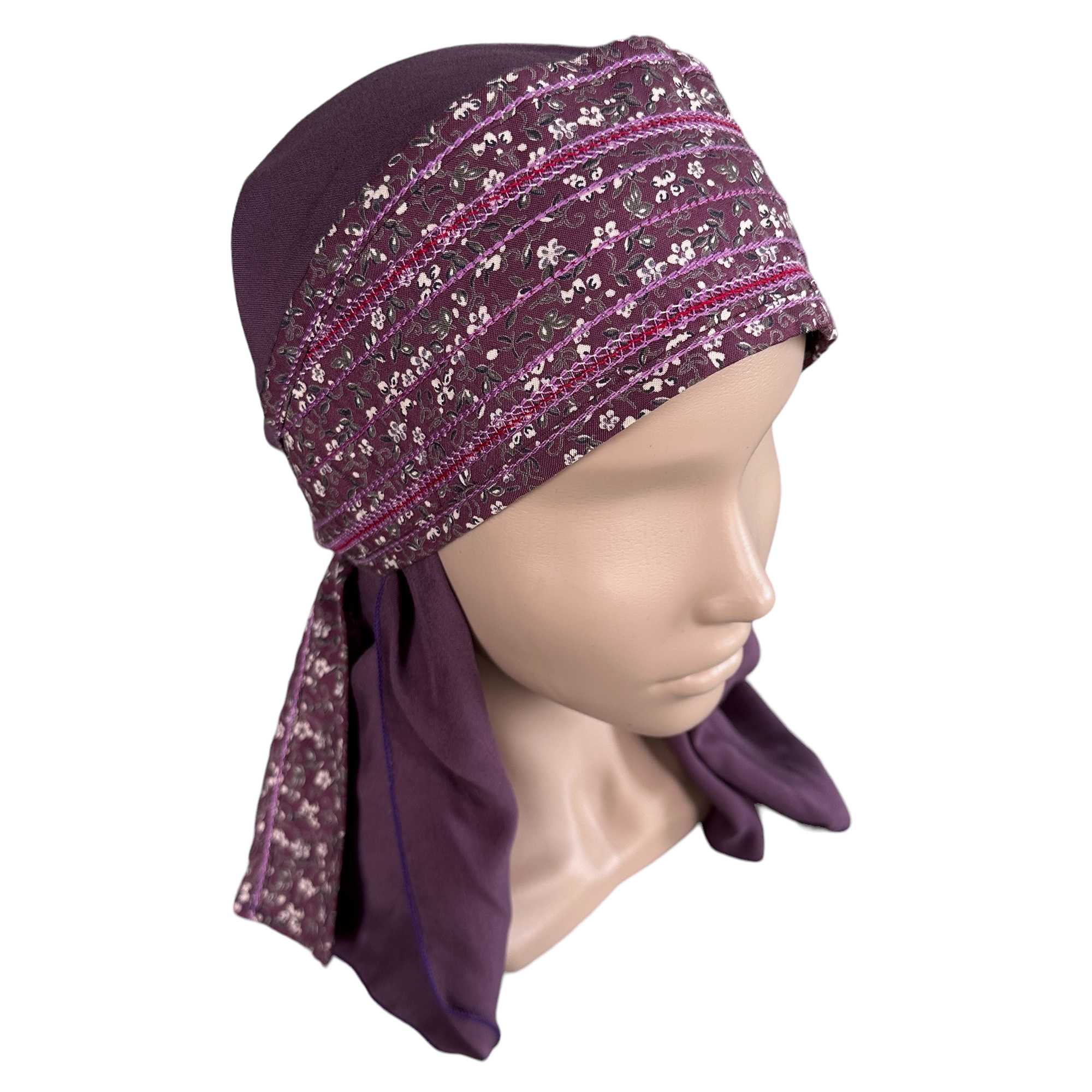 ГУ0018 Повойник (сорока) в русском стиле (фиолетовый)