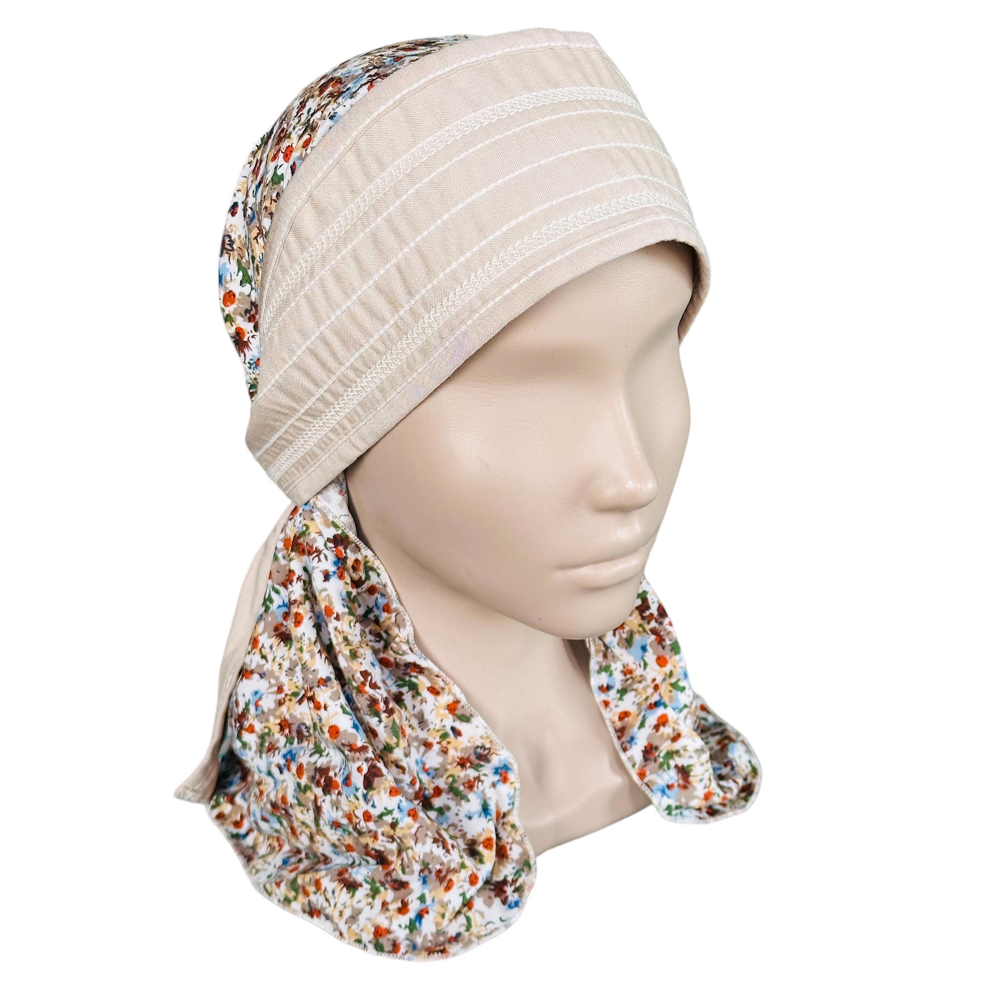 ГУ0054 Повойник (сорока) в русском стиле (бежевый)