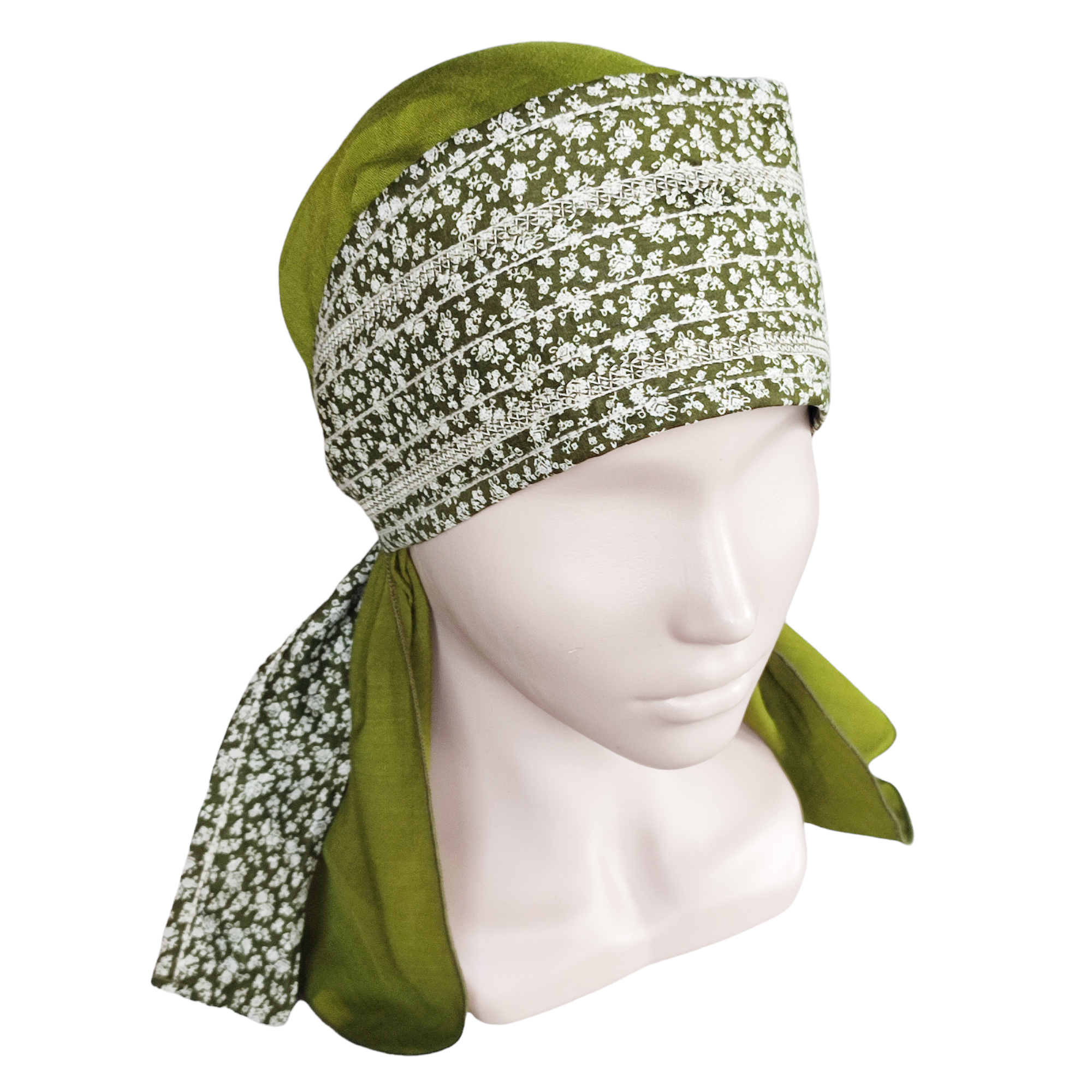 ГУ0008 Повойник (сорока) в русском стиле (зелёный)