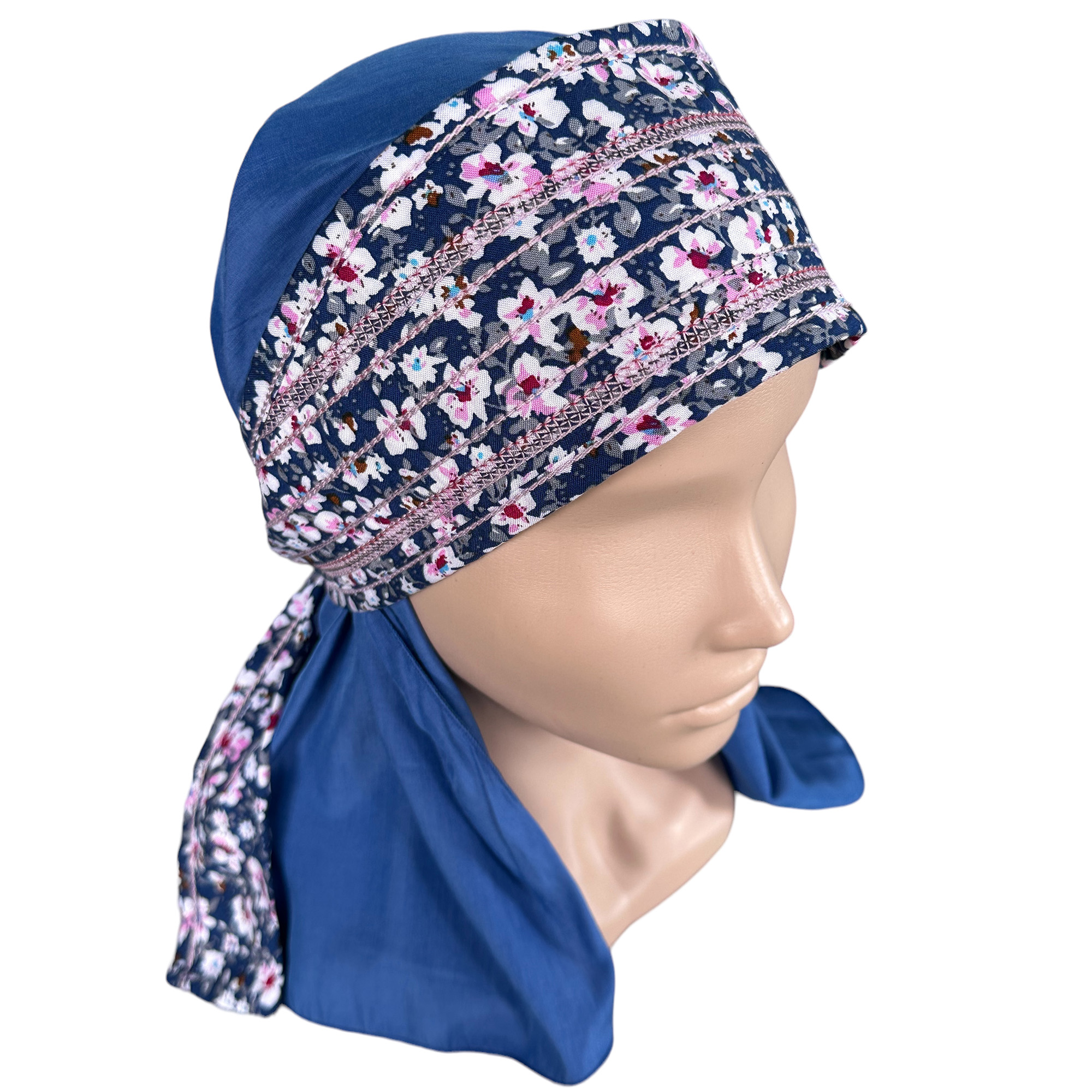 ГУ0020 Повойник (сорока) в русском стиле (синий)