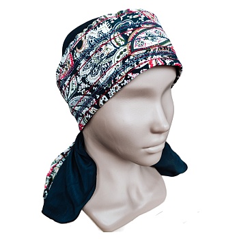 ГУ0072 Повойник (сорока) в русском стиле (тёмно-синий)