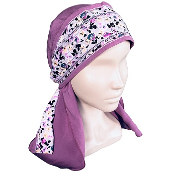 ГУ0034 Повойник (сорока) в русском стиле (фиолетовый)