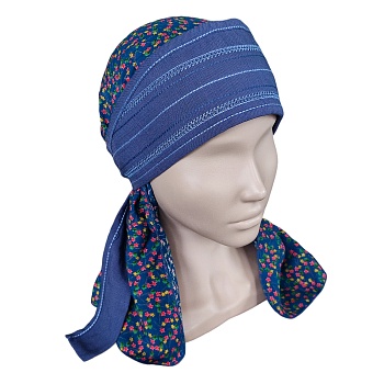 ГУ0060 Повойник (сорока) в русском стиле (тёмно-синий)