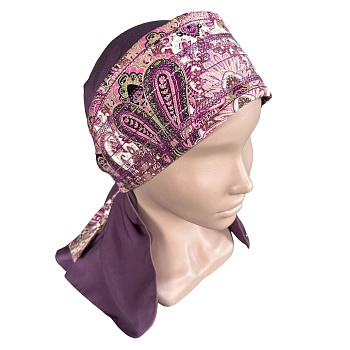 ГУ0019 Повойник (сорока) в русском стиле (фиолетовый)