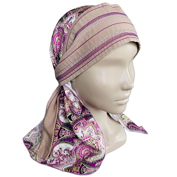 ГУ0005 Повойник (сорока) в русском стиле (фиолетовый)