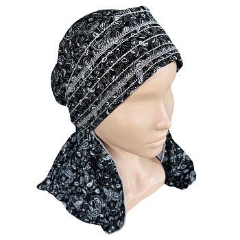 ГУ0029 Повойник (сорока) в русском стиле (чёрный)