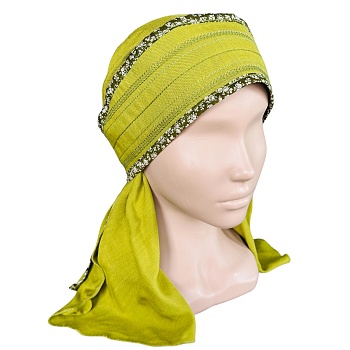 ГУ0058 Повойник (сорока) в русском стиле (зелёный)