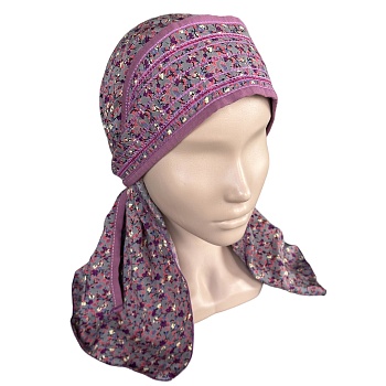 ГУ0084 Повойник (сорока) в русском стиле (фиолетовый)