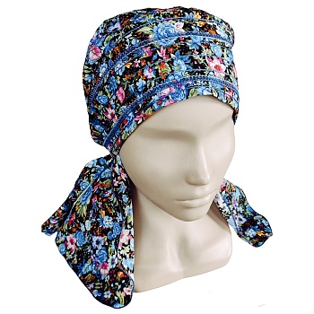 ГУ0026 Повойник (сорока) в русском стиле (чёрный)