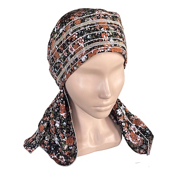 ГУ0069 Повойник (сорока) в русском стиле (чёрный)