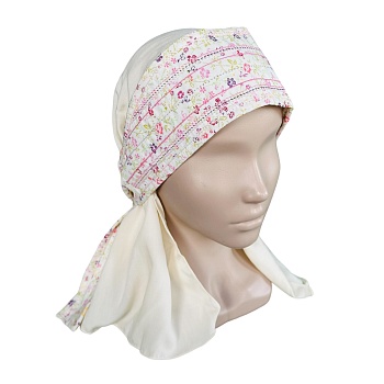 ГУ0035 Повойник (сорока) в русском стиле (белый)