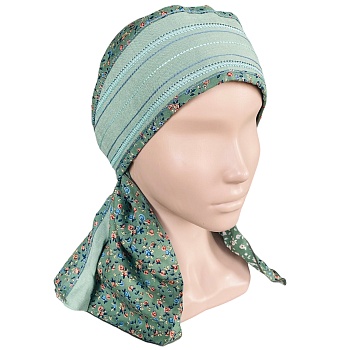 ГУ0063 Повойник (сорока) в русском стиле (тёмно-зелёный)