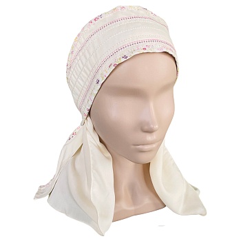 ГУ0064 Повойник (сорока) в русском стиле (белый)