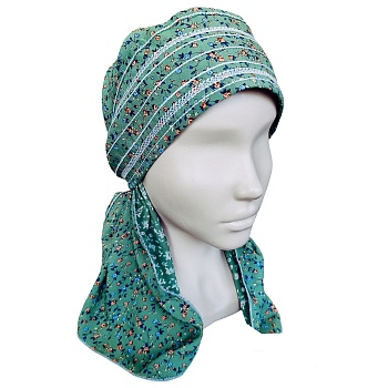 ГУ0076 Повойник (сорока) в русском стиле (зелёный)