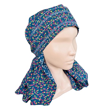 ГУ0051 Повойник (сорока) в русском стиле (тёмно-синий)