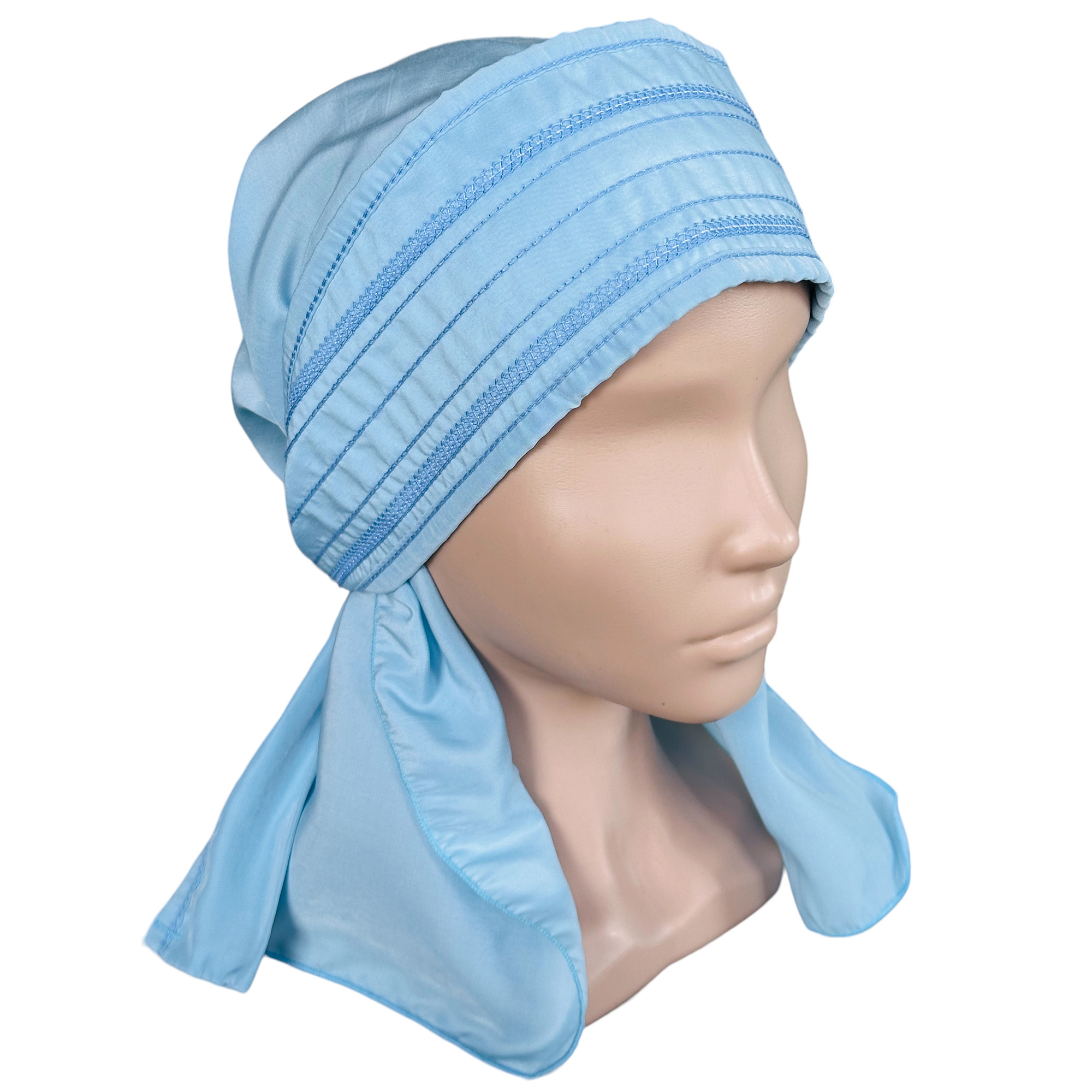 ГУ0079 Повойник (сорока) в русском стиле (голубой)