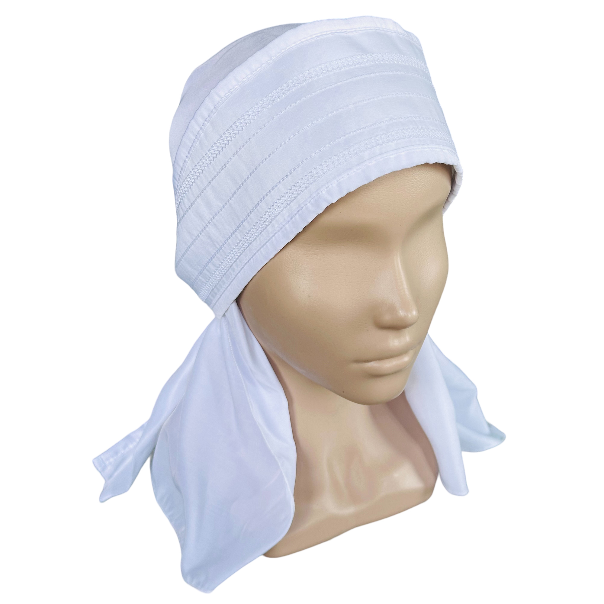 ГУ0061 Повойник (сорока) в русском стиле (белый)