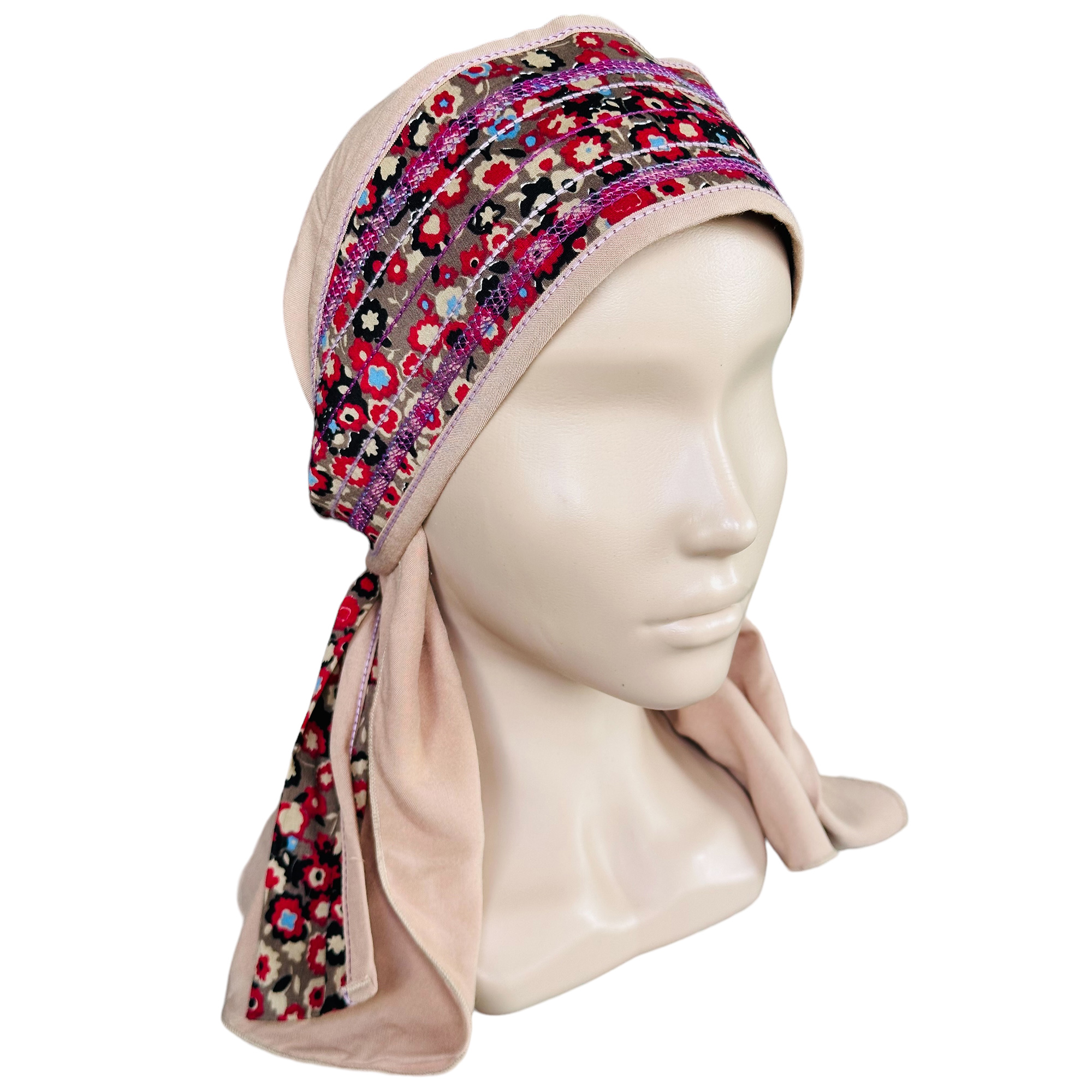 ГУ0003 Повойник (сорока) в русском стиле (бежевый)