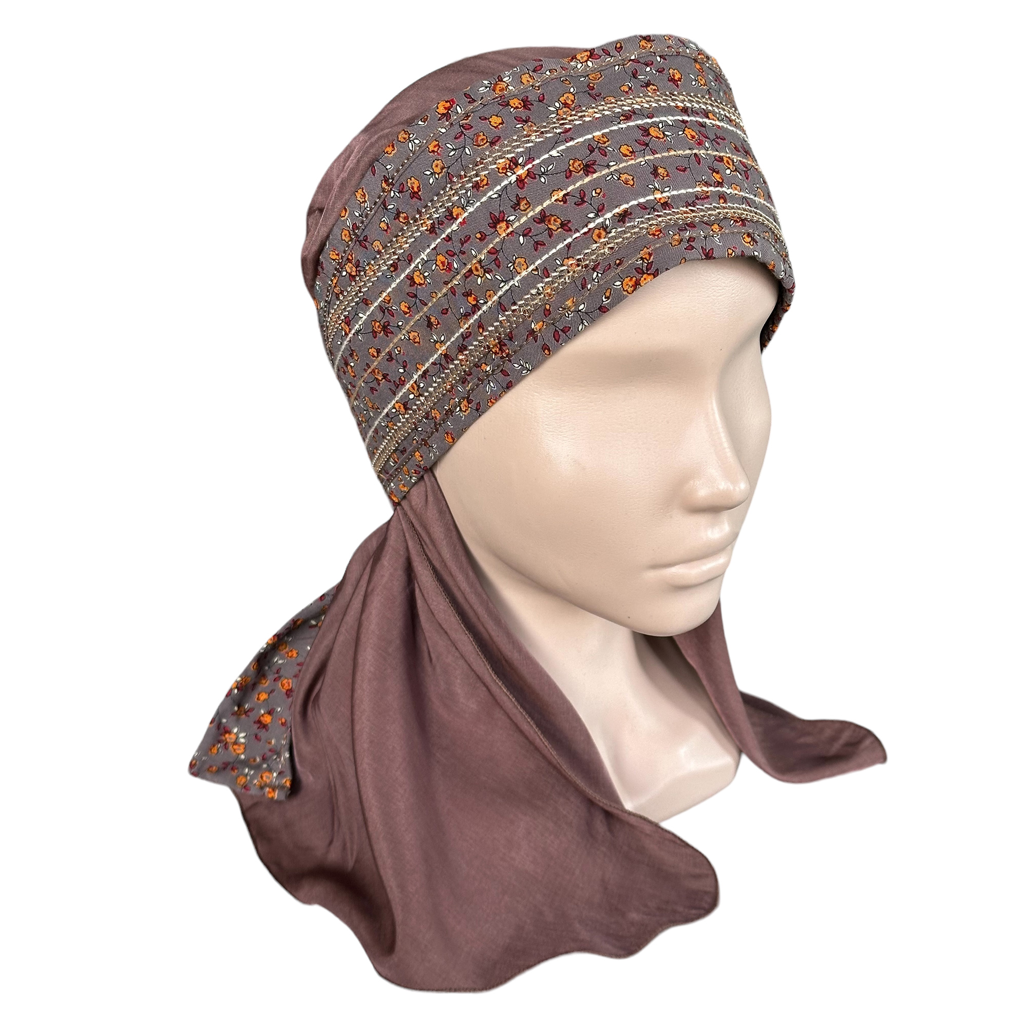 ГУ0042 Повойник (сорока) в русском стиле (коричневый)