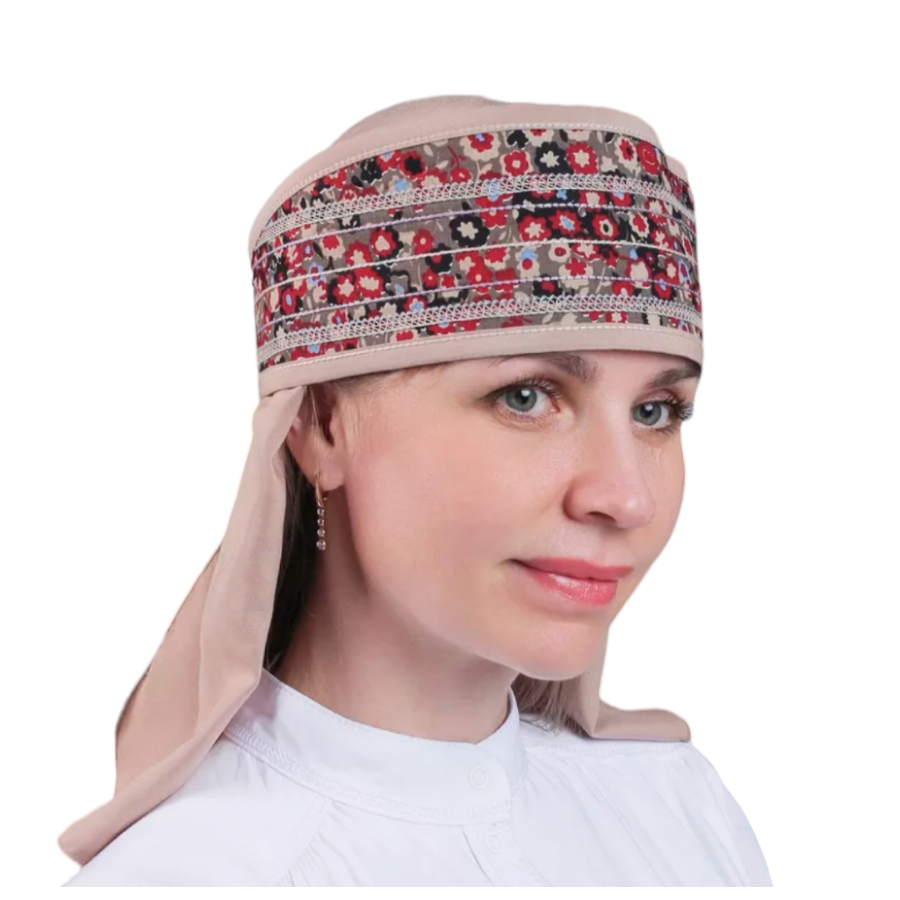 ГУ0002 Повойник (сорока) в русском стиле (розовый)